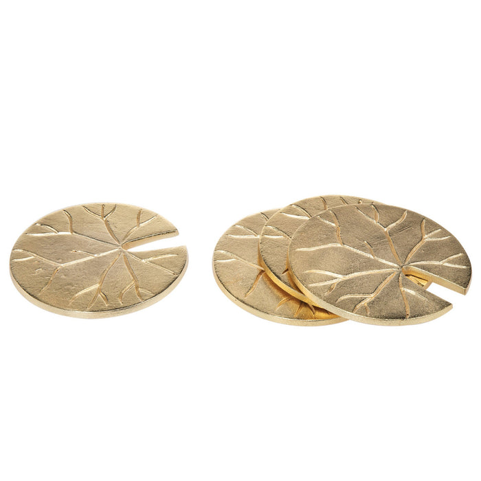 Godinger Lily Pad Gold Coaster Set