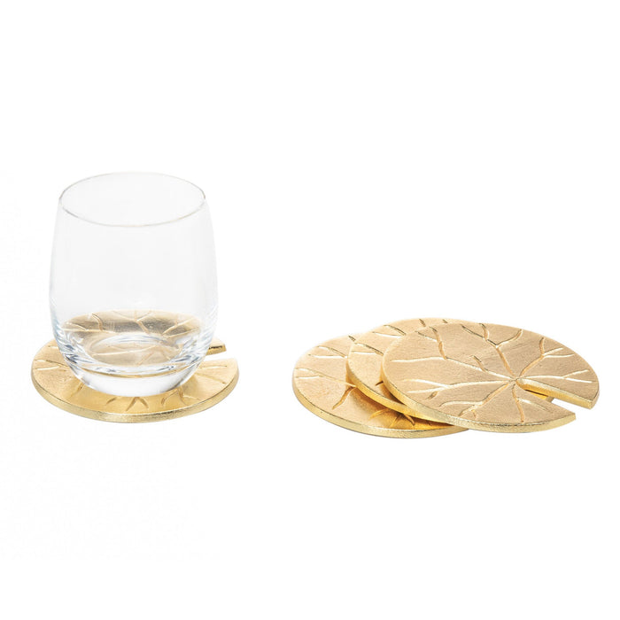 Godinger Lily Pad Gold Coaster Set