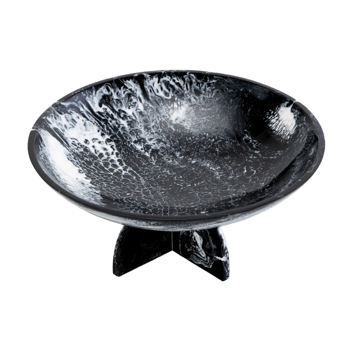 Godinger Lucente Black & White Resin Fruit Bowl