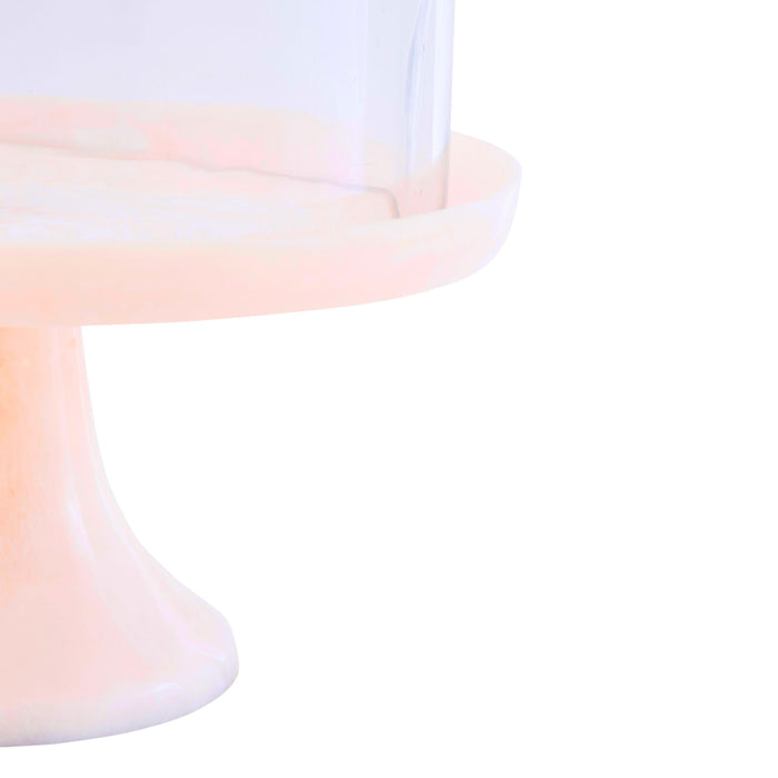 Godinger Lucente Pink Resin Cake Stand & Dome