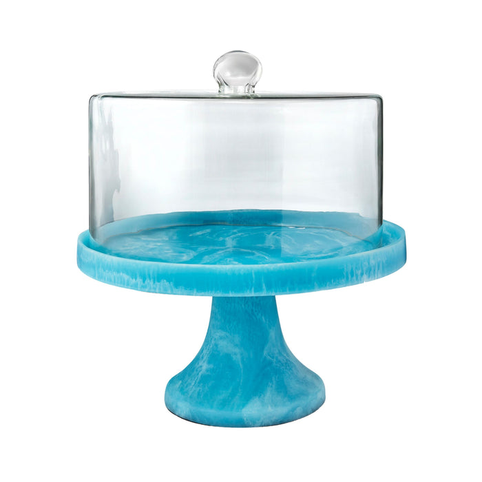 Godinger Lucente Resin Matte Blue Cake Dome