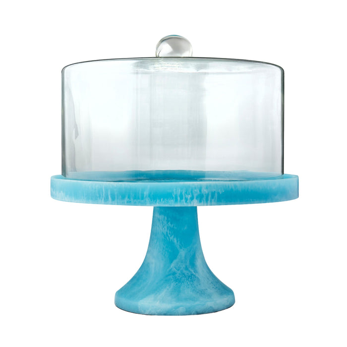 godinger Lucente Resin Matte Blue Cake Dome