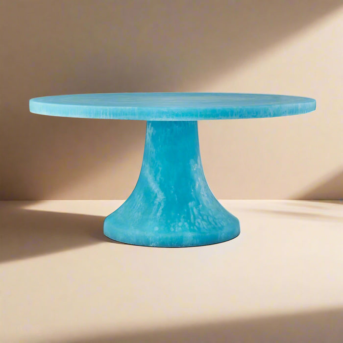 Godinger Lucente Resin Matte Blue Cake Stand