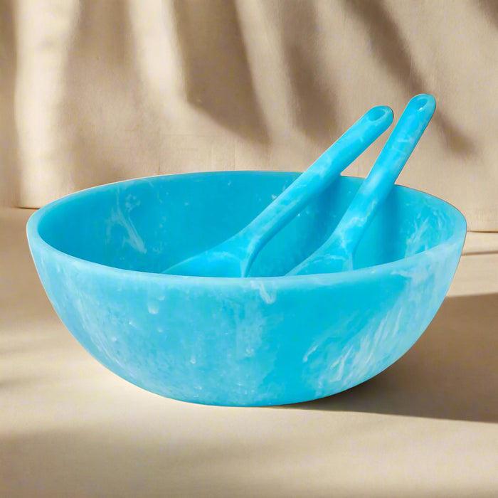 Godinger Lucente Resin Matte Blue Salad Bowl