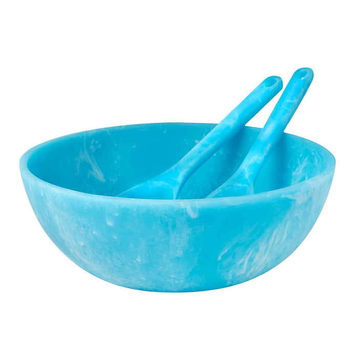 Godinger Lucente Resin Matte Blue Salad Bowl