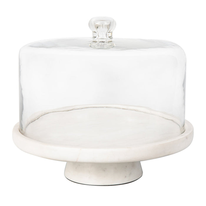godinger Marble Footed Cake Stand With Dome