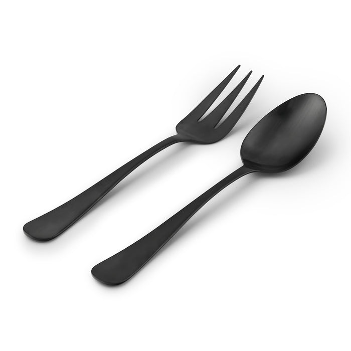 Godinger Masa Mirrored Black Salad Serving Set