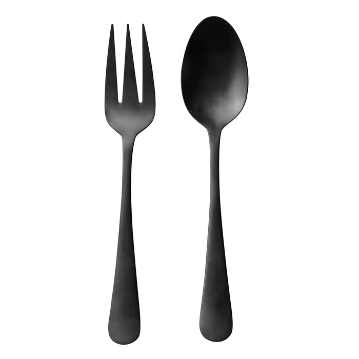 Godinger Masa Mirrored Black Salad Serving Set