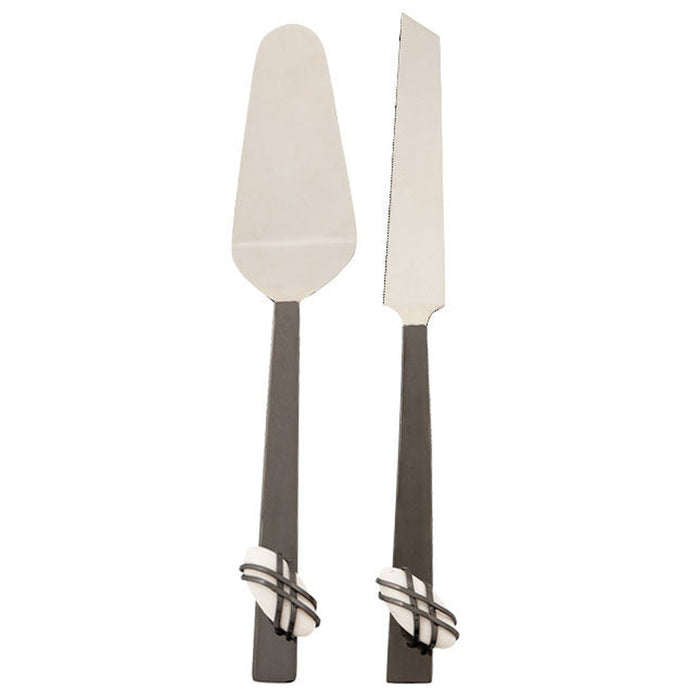 Godinger Midnight Pebble Cake Server Set