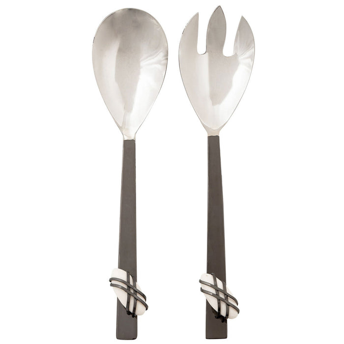 Godinger Midnight Pebble Salad Server Set