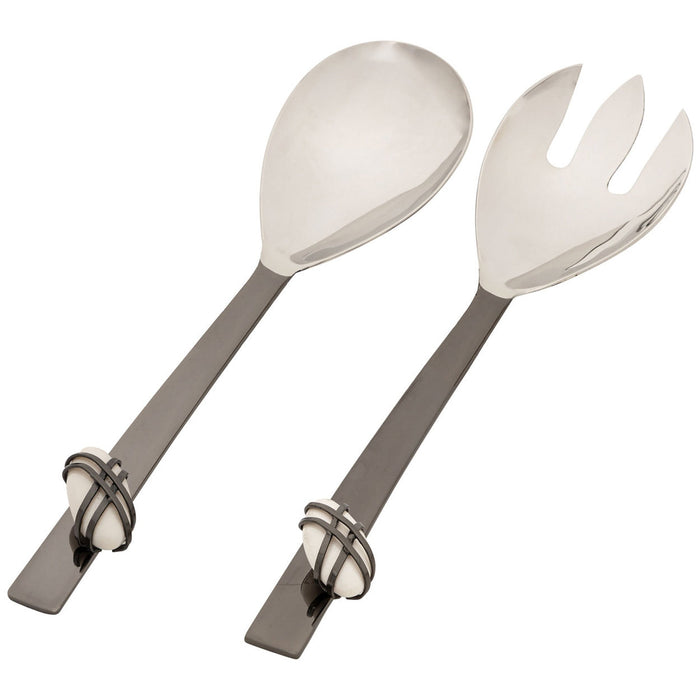 Godinger Midnight Pebble Salad Server Set