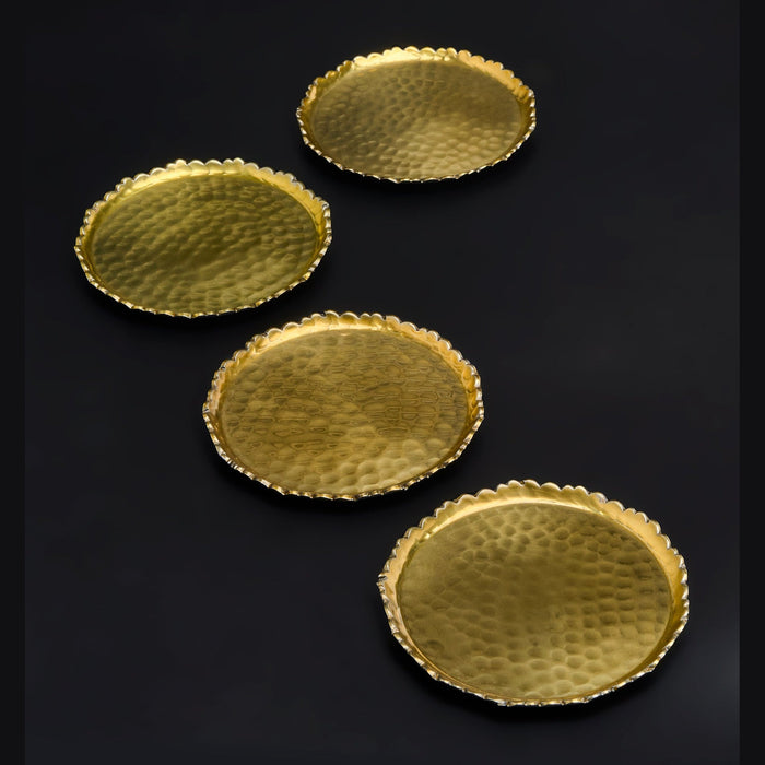Godinger Munro Black And Gold Hammered Coaster Set
