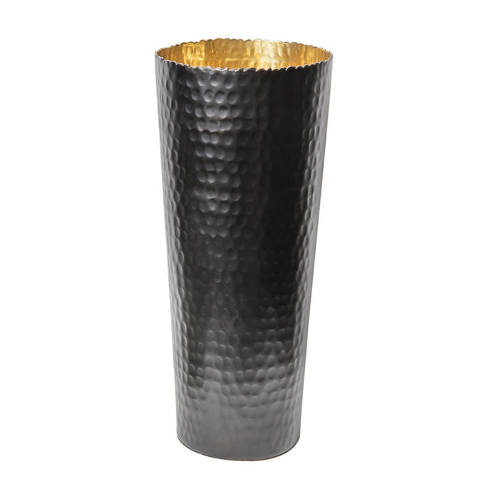 godinger Munro Black and Gold Hammered Vase