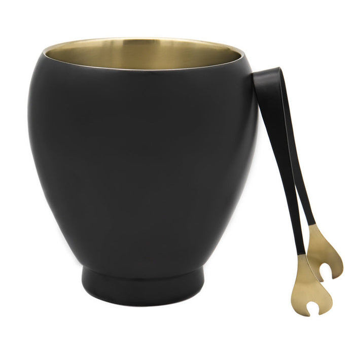 godinger Nero D'oro Ice Bucket With Tong