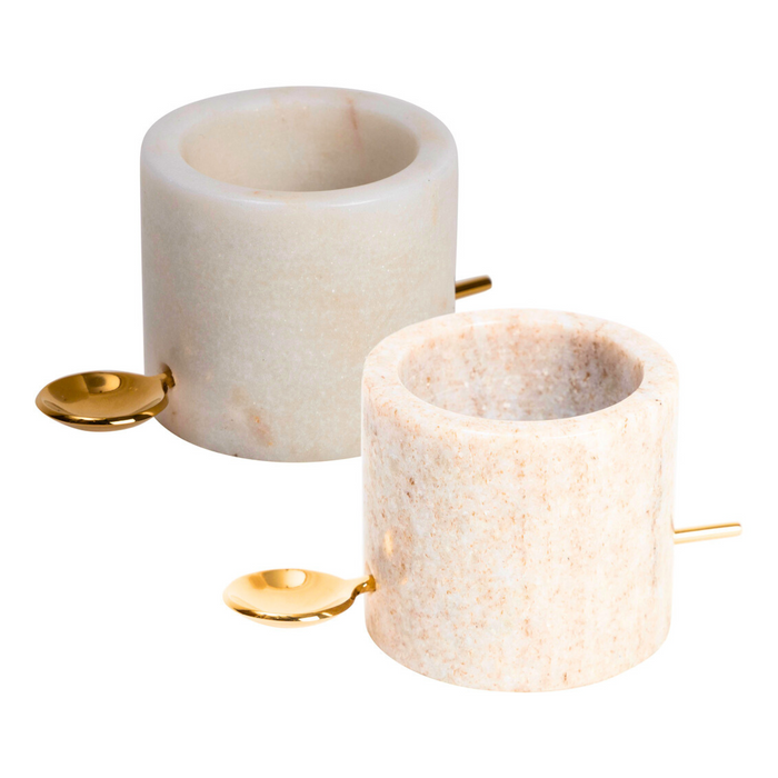 godinger Pacha Marble Salt & Pepper Cellar Set