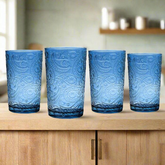 Godinger Paisley Blue Highball Set Of 4