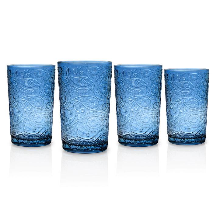 Godinger Paisley Blue Highball Set Of 4