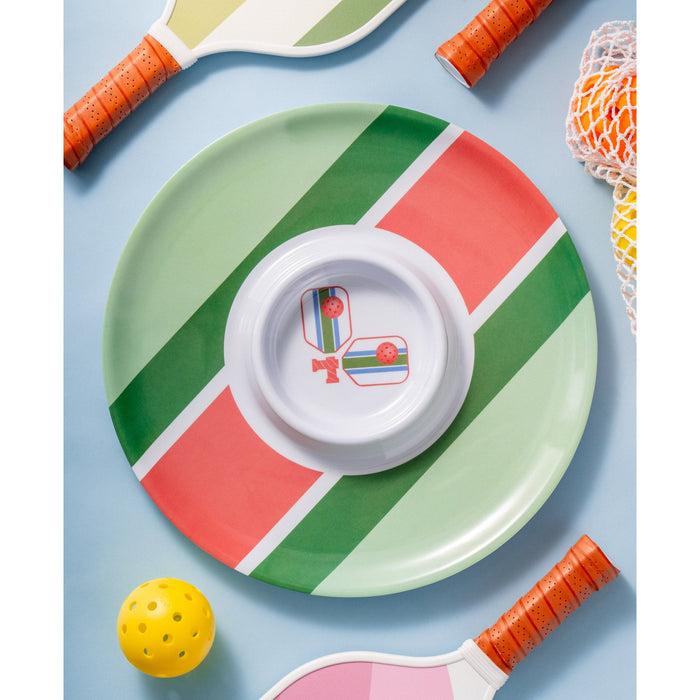 Godinger Pickle Ball Striped Melamine Chip-n-Dip