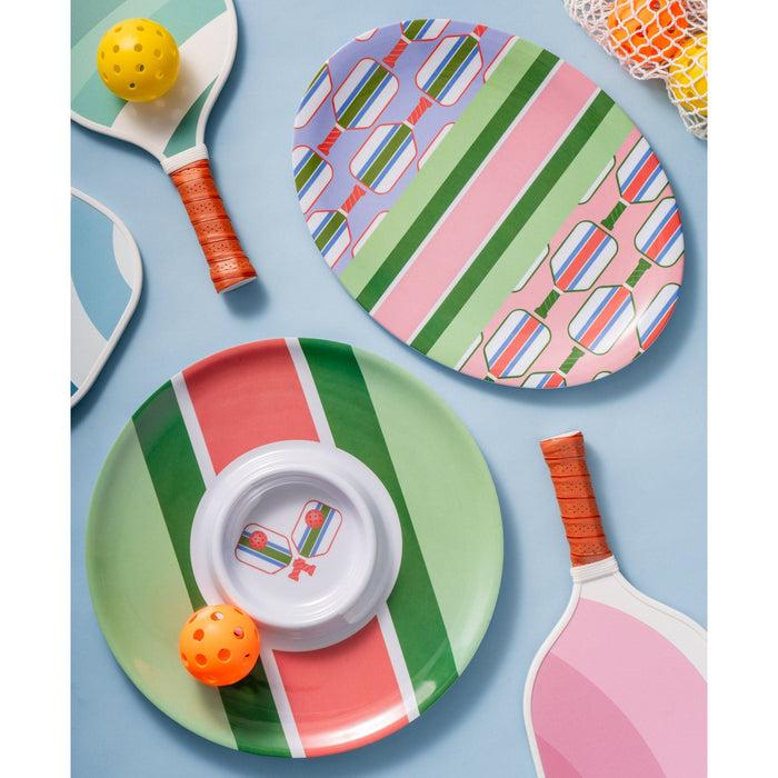 Godinger Pickle Ball Striped Melamine Chip-n-Dip