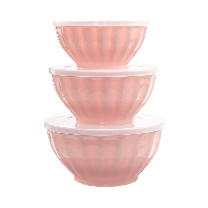 godinger Pink Fluted 3 Storage Bowl Set