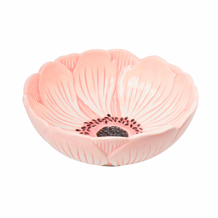 Godinger Pink Poppy Flower Cereal Bowl