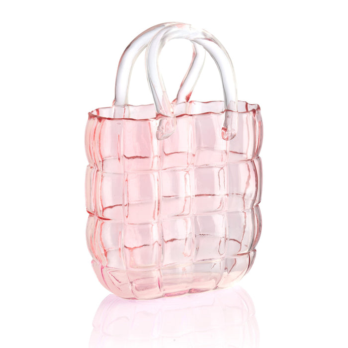 godinger Pink Quilted Handbag Vase