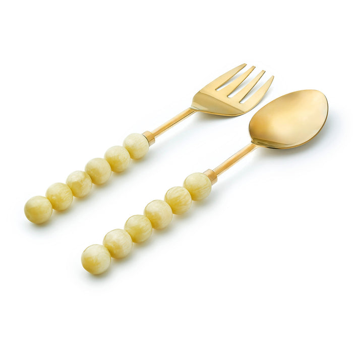 Godinger Rathlin Butter Yellow Salad Server Set