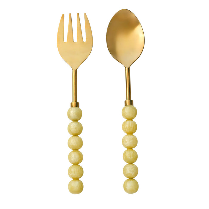 Godinger Rathlin Butter Yellow Salad Server Set