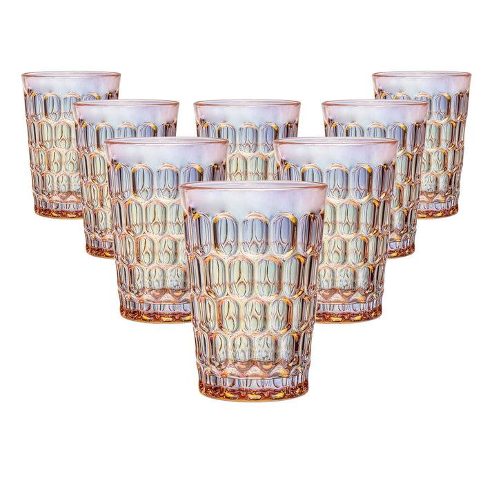 godinger Rex Pink Iridescent Highball Set of 8