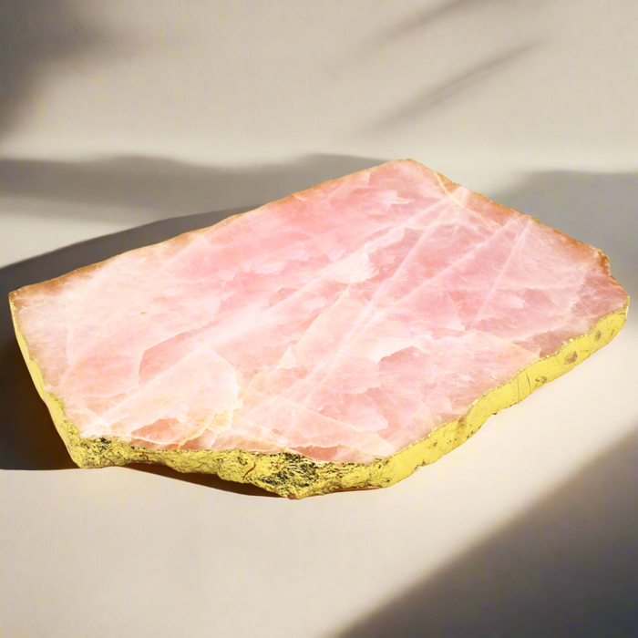 Godinger Rose Quartz Gold Edge Serving Board