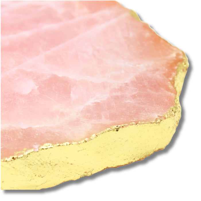 Godinger Rose Quartz Gold Edge Serving Board