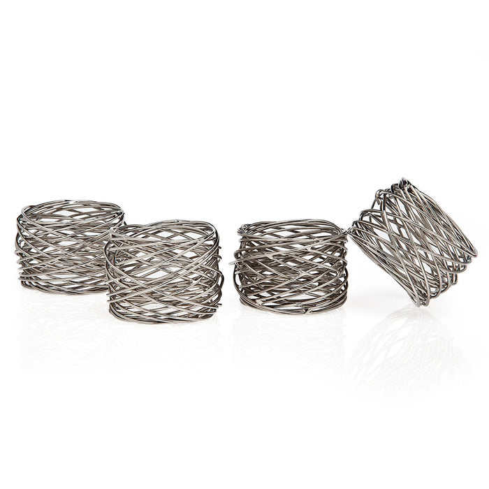 godinger Round Mesh Napkin Ring Set