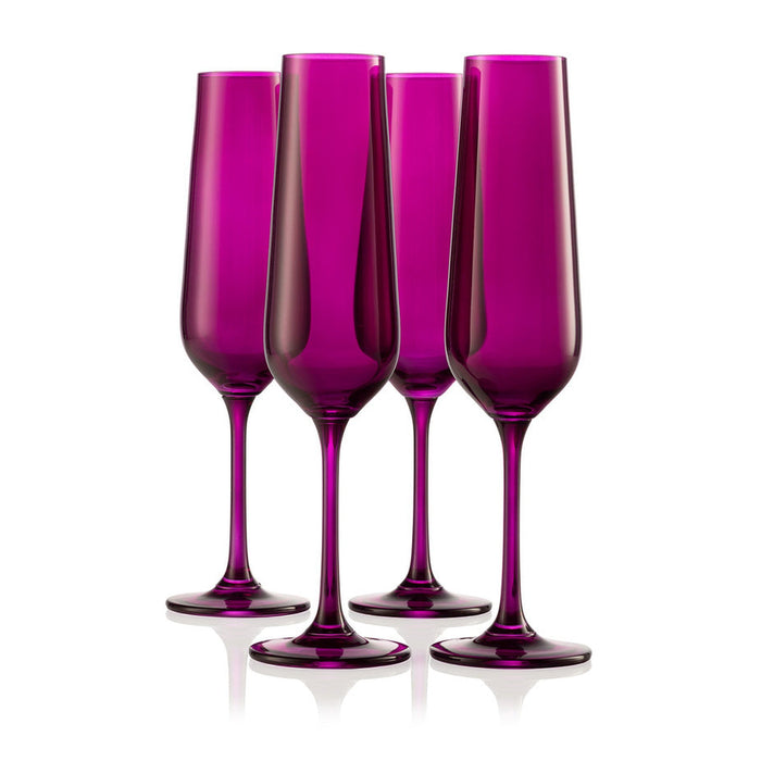 godinger Sheer Amethyst Flute Set of 4
