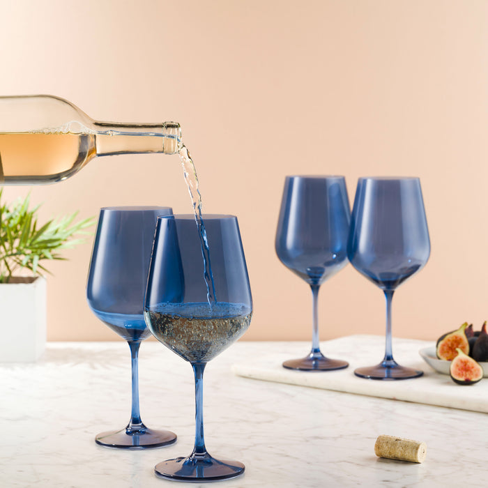 Godinger Sheer Blue Red Wine Glass Set Of 4