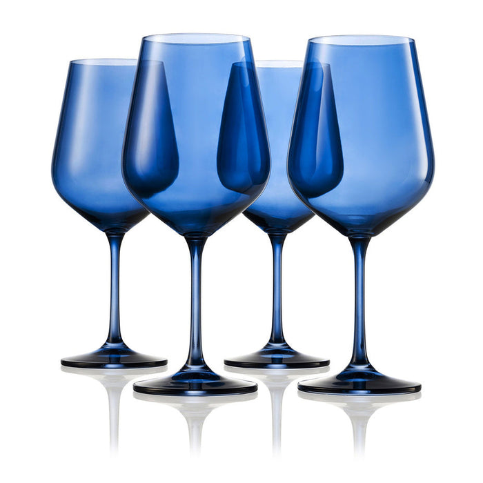 godinger Sheer Blue Red Wine Glass Set of 4