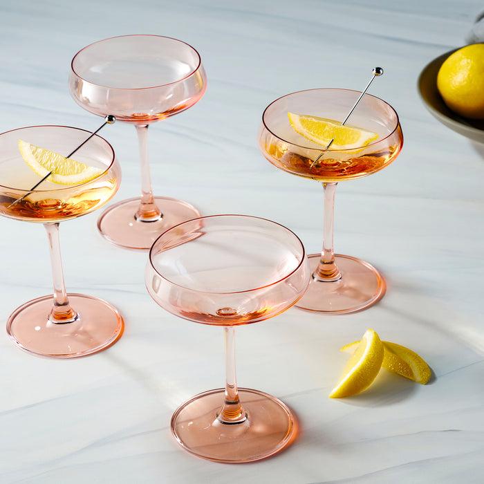 Godinger Sheer Coral Champagne Coupe Set Of 4