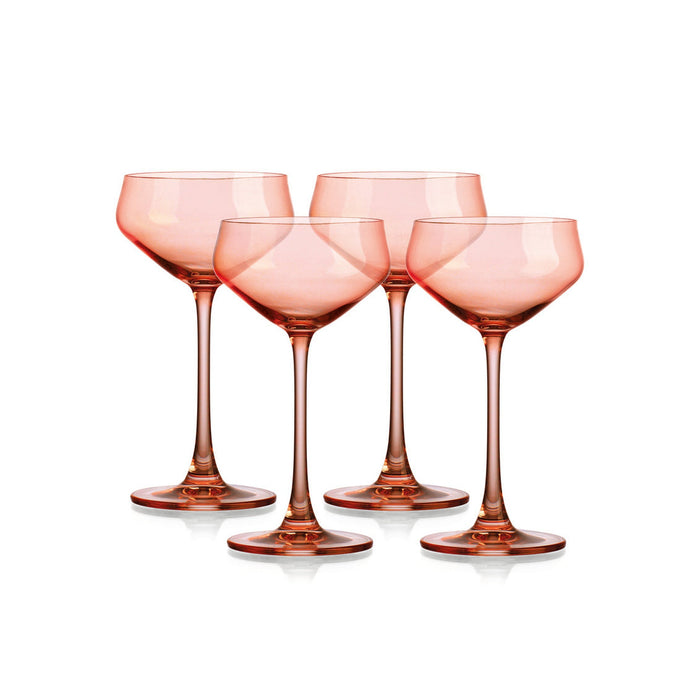 Godinger Sheer Coral Champagne Coupe Set Of 4
