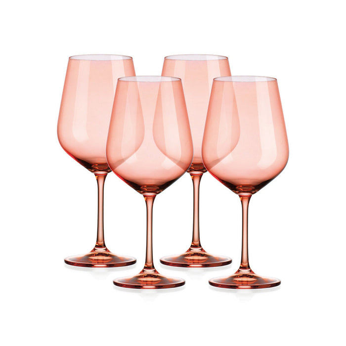 godinger Sheer Coral Red Wine Glass Set of 4
