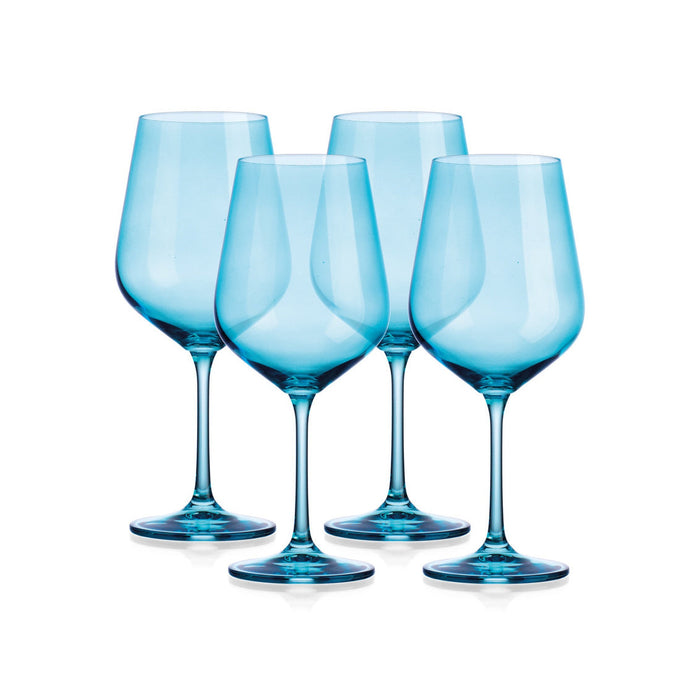 godinger Sheer Light Blue Red Wine Glass Set of 4