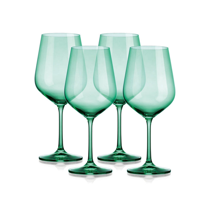 Godinger Sheer Light Green Red Wine Glass Set Of 4