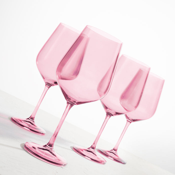 Godinger Sheer Light Rose Red Wine Glass Set Of 4