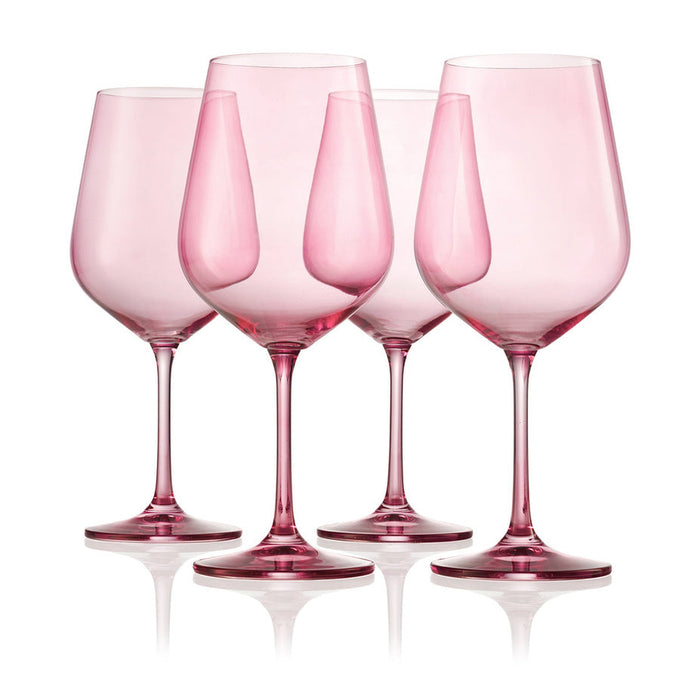 Godinger Sheer Light Rose Red Wine Glass Set Of 4
