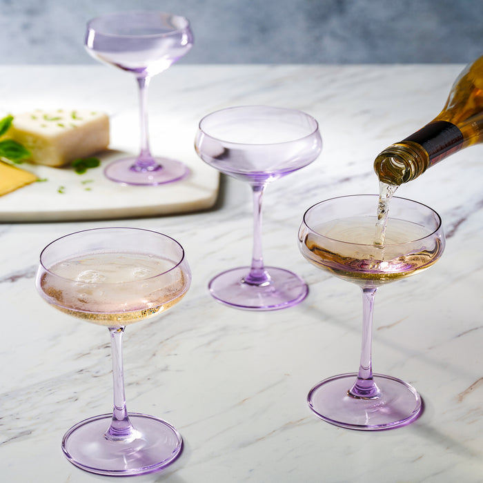 Godinger Sheer Lilac Champagne Coupe Set Of 4