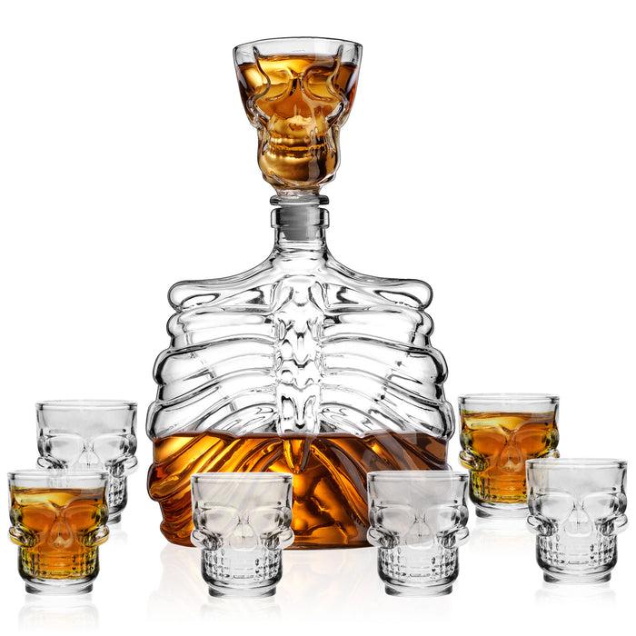 Godinger Skelly 7 Piece Whiskey Decanter Set
