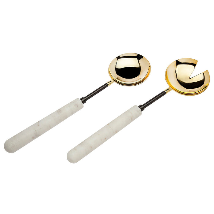 Godinger Snowy Marble Salad Server Set