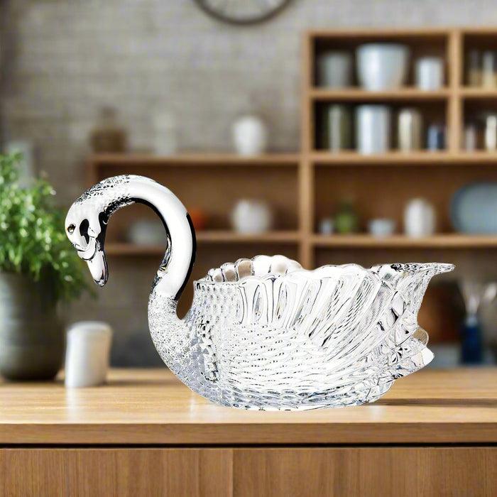 Godinger Swan Crystal Serving Bowl