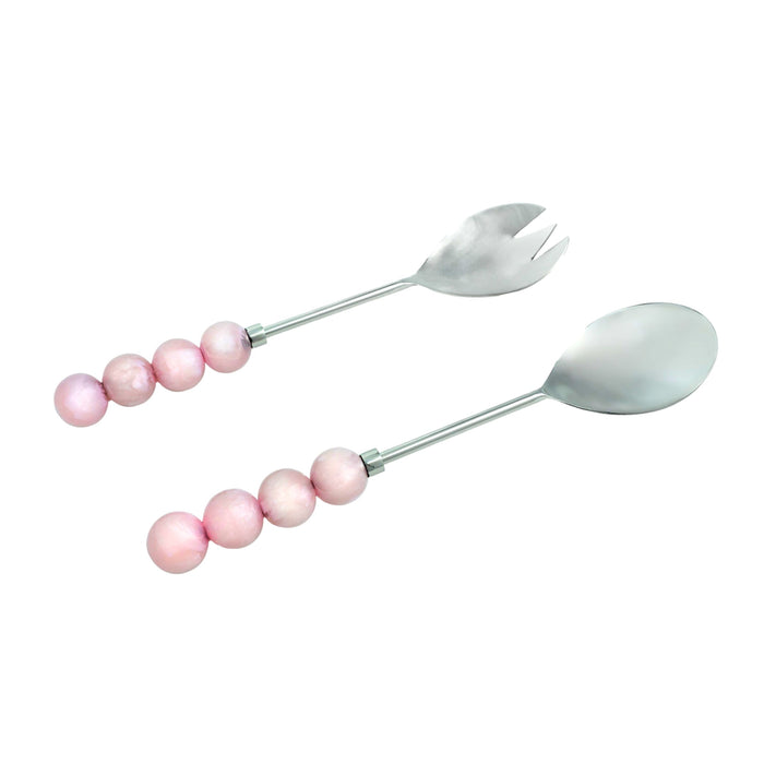 Godinger Temari Light Pink Salad Server Set