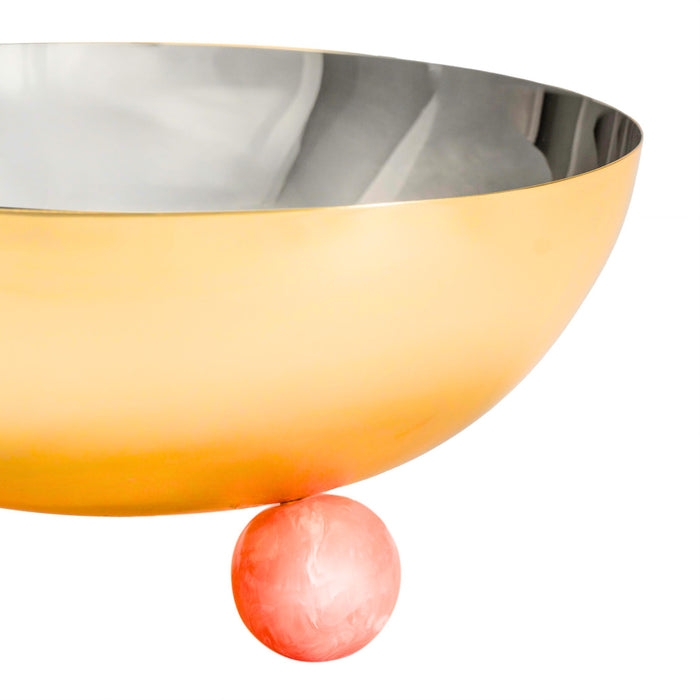 Godinger Temari Pink & Gold Footed Fruit Bowl