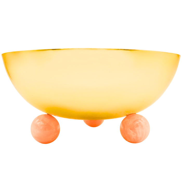 godinger Temari Pink & Gold Footed Fruit Bowl