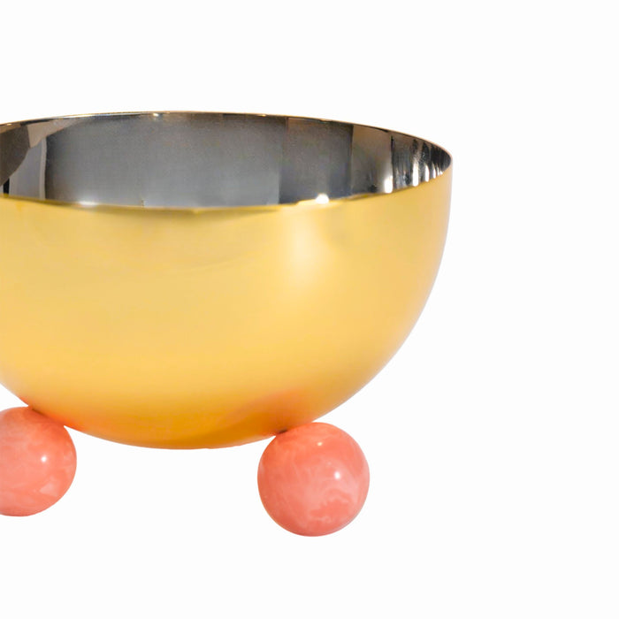 Godinger Temari Pink & Gold Footed Nut Bowl